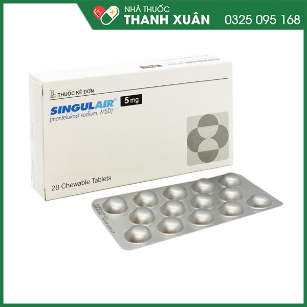 Singulair 5mg viên nhai trị hen phế quản